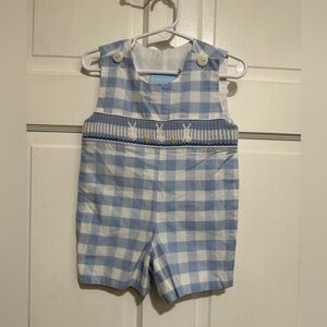 12 Month Easter Rabbit Bunny Jon Jon Outfit Boys Shortalls
